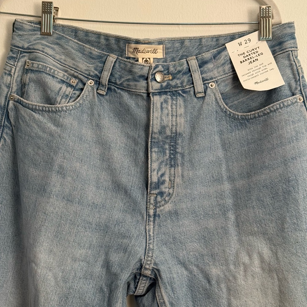 Madewell Curvy Darted Barrel-Leg Jeans - Denim Blue W29 - Picture 3 of 4